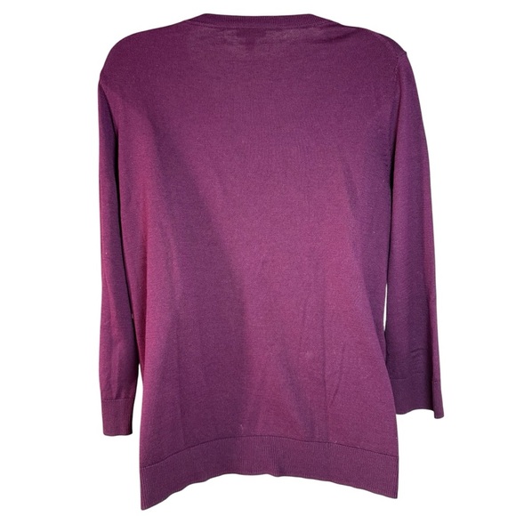 Talbots Silk Blend Cardigan Mauve Ribbons Girlie Fall Wedding Guest Size Large - Picture 4 of 7